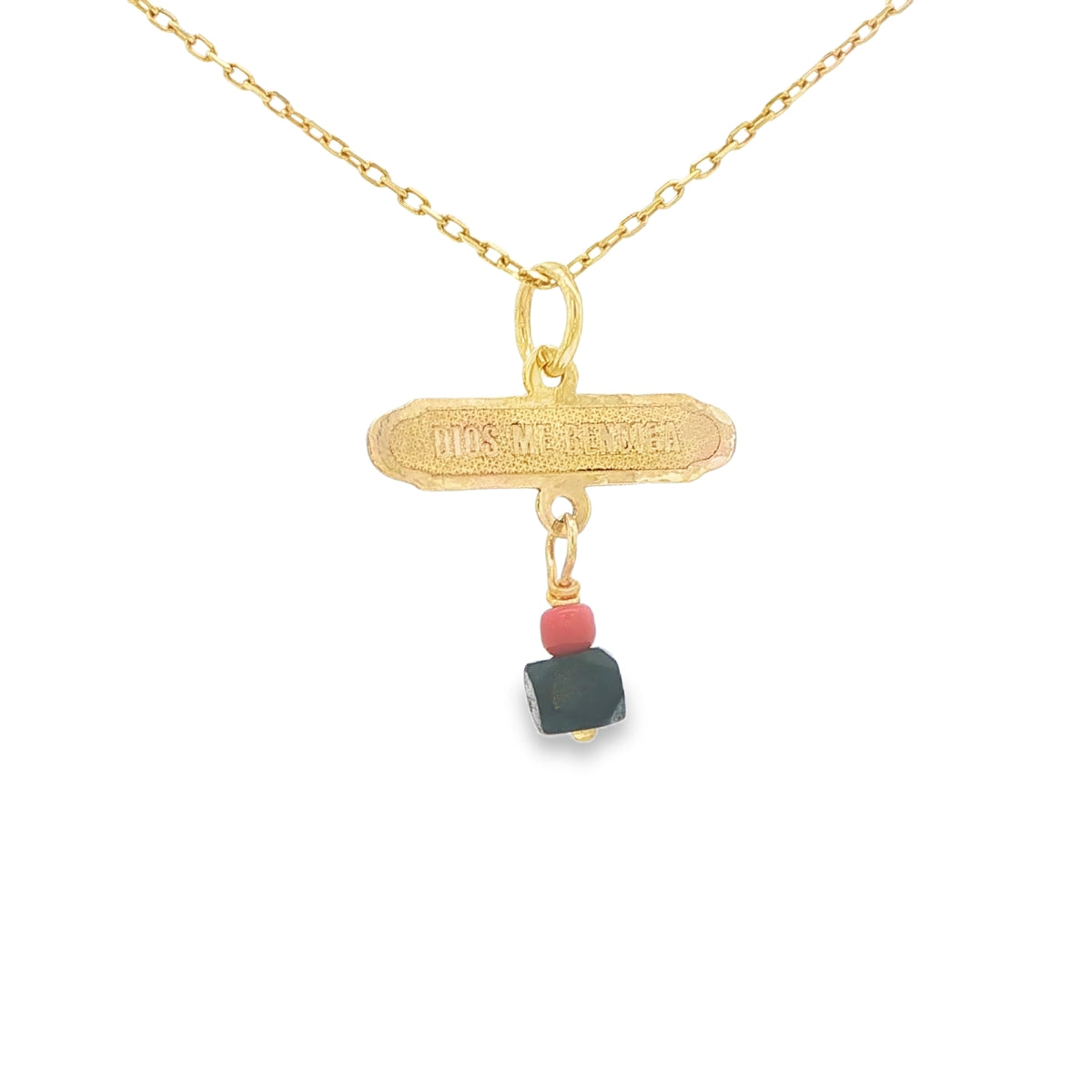 14 KARAT CHARM DIOS ME BENDIGA BLACK RED AZABACHE