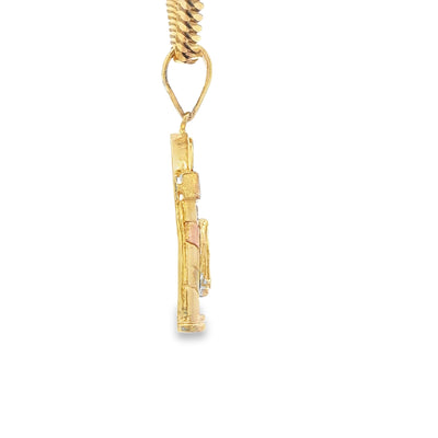 14K PENDENT 6.0G GUADALUPE  RED CZ 3TONE GUADA HOU