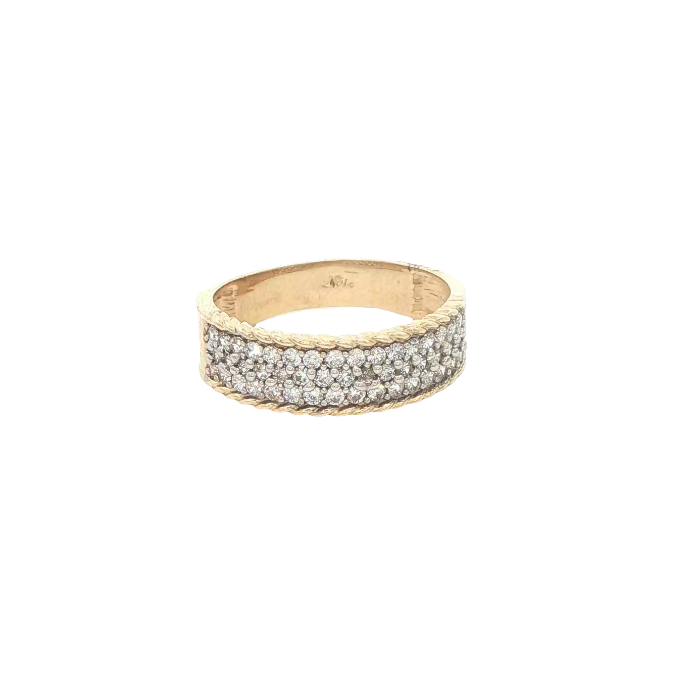 14 KARAT RING SIZE 10 WEIGHT: 4.3G : 6.4MM CZ ROPE
