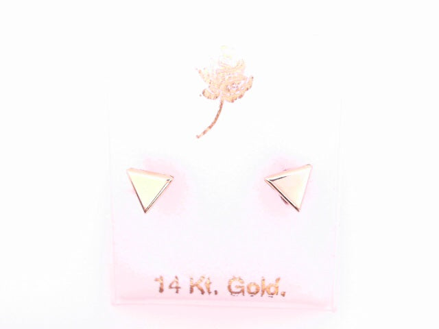 14 KARAT STUD EARRINGS WEIGHT: 0.4G : 4MM CZ PINK