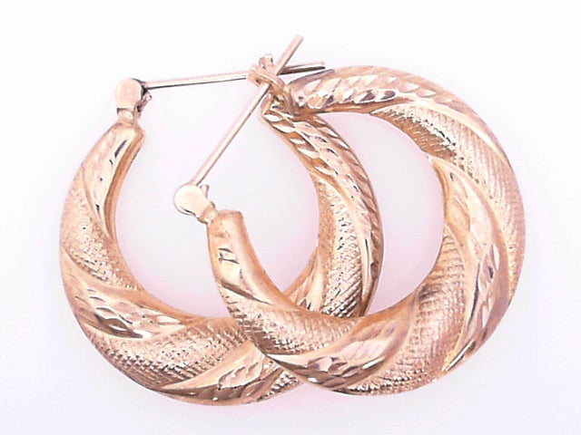 EARRINGS 14 KARAT GRANULAR SMALL HOOP EARRINGS WEI