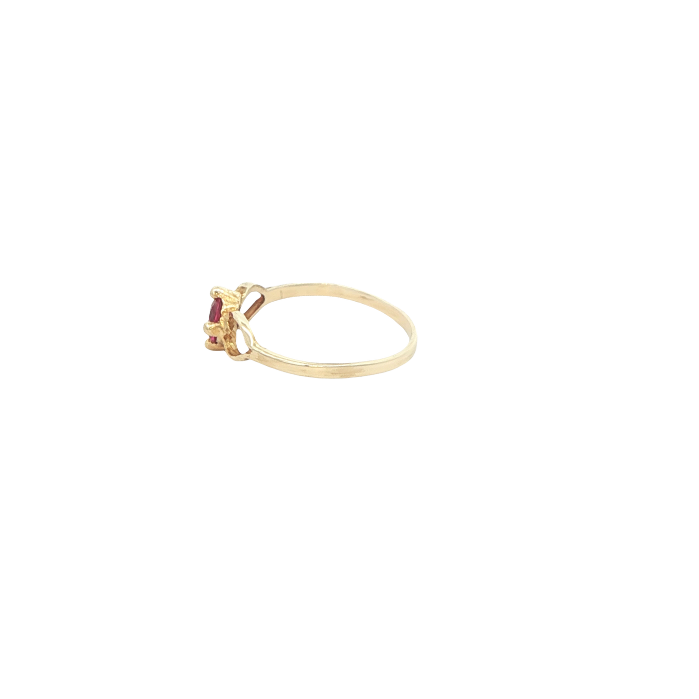 14 KARAT RING SIZE 2.75 WEIGHT: 0.7G : CZ RED ROUN