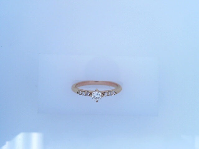 RING 14K ROSE GOLD #6.5 ENGAGEMENT NATURAL DIAMOND