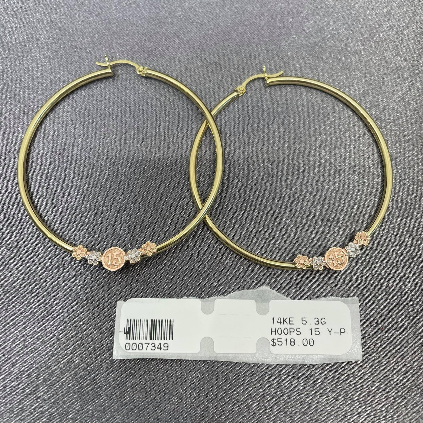 14KE 5.3G 15 AÑOS TRIGOLD HOOPS