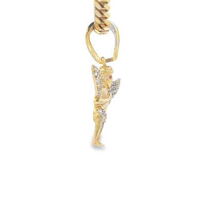 PENDANT 14K ANGEL CZ ANGEL RED EYES