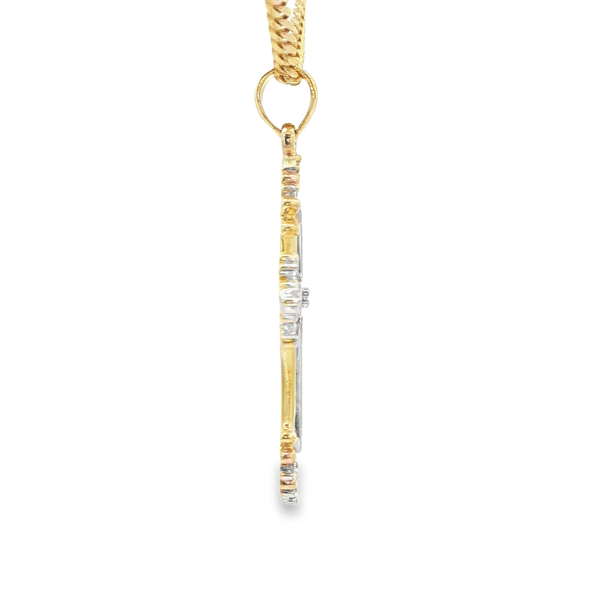 14 KARAT PENDANT NATURAL DIAMOND CROSS