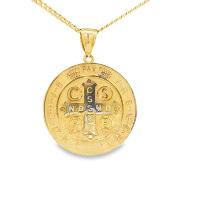 PENDANT 14KP 5.9G SAINT SAINT BENEDICT ROUND
