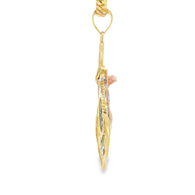 PENDANT 14KP 7.0G ANCHOR JESUS ANCHOR 3TONE