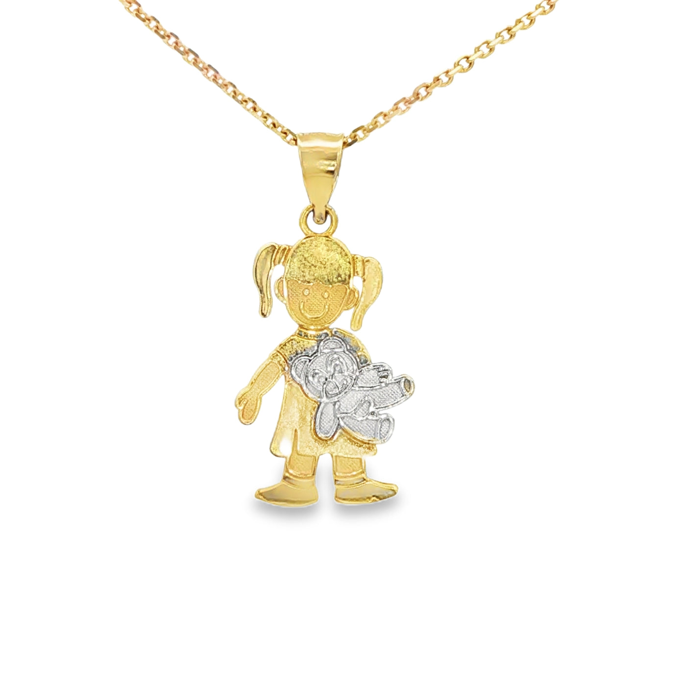 PENDANT 14KP Girl Y Bear W