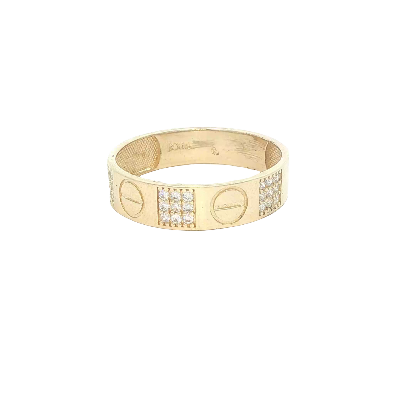 14 KARAT RING SIZE 10 WEIGHT: 2.8G : 5.2MM CZ SCRE