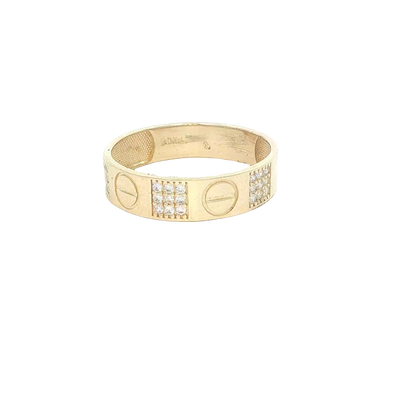 14 KARAT RING SIZE 10 WEIGHT: 2.8G : 5.2MM CZ SCRE