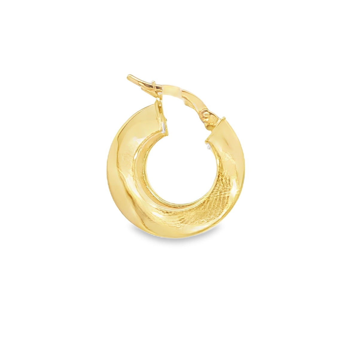 14 KARAT SMALL HOOP EARRINGS 18MM CHUBBY ROUND