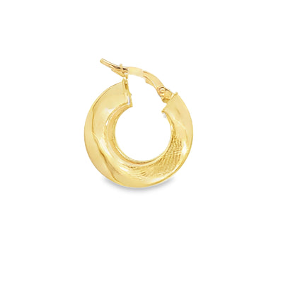 14 KARAT SMALL HOOP EARRINGS 18MM CHUBBY ROUND