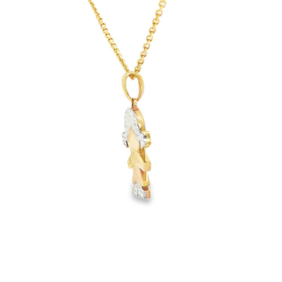 PENDANT 14KP Girl Y/W DC 2TOME