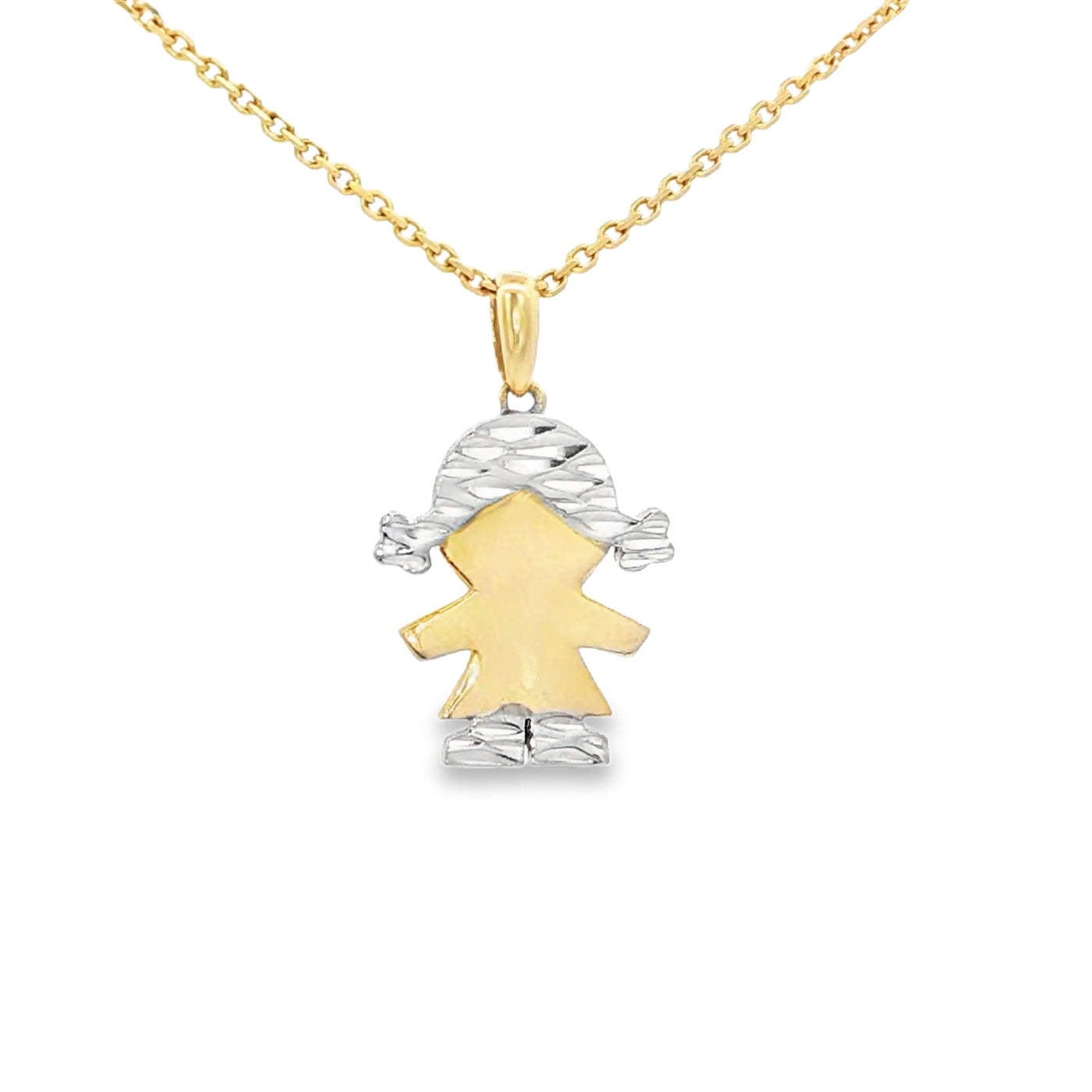 PENDANT 14KP Girl Y/W DC 2TOME