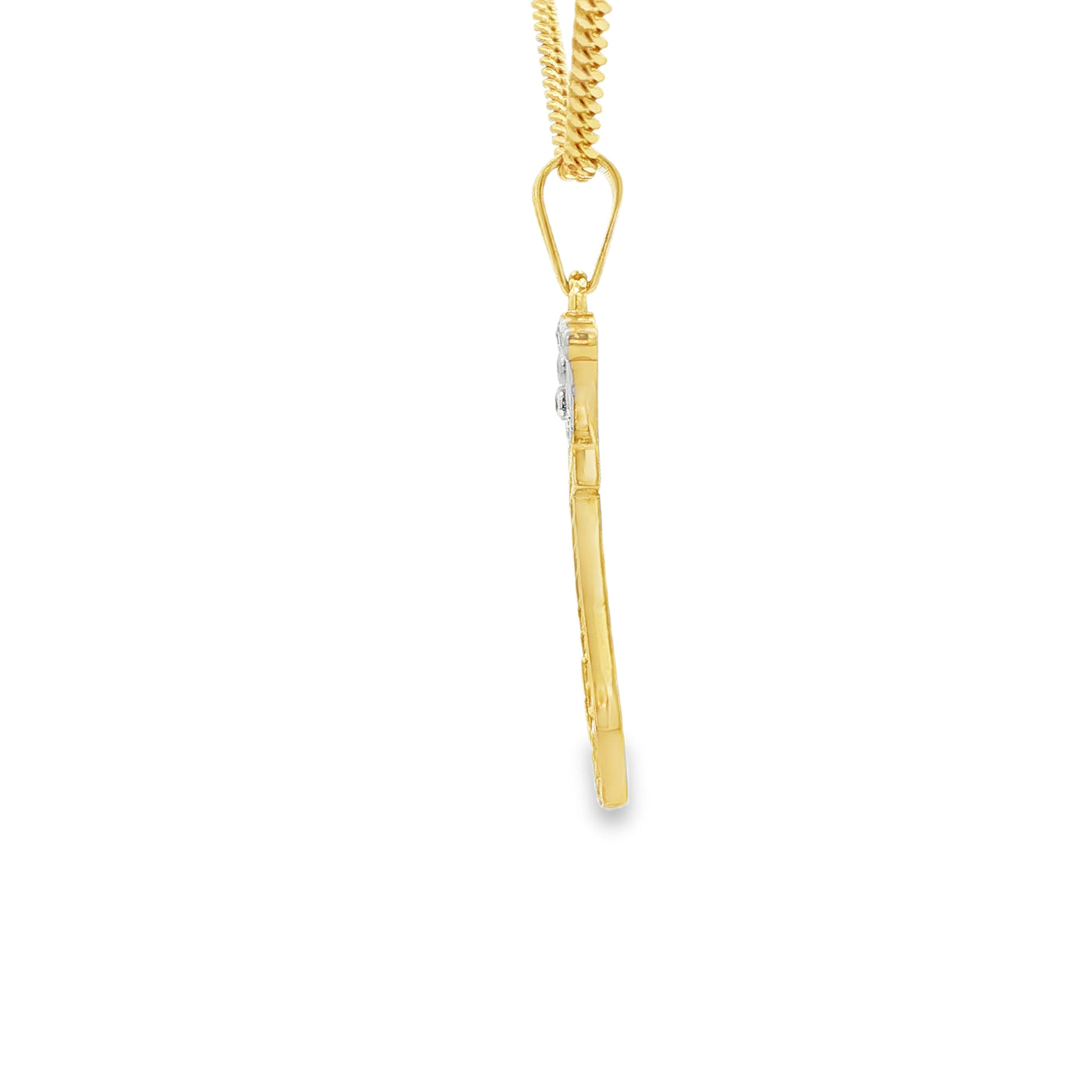 14K LETTER J CZ CROWN INITIAL J