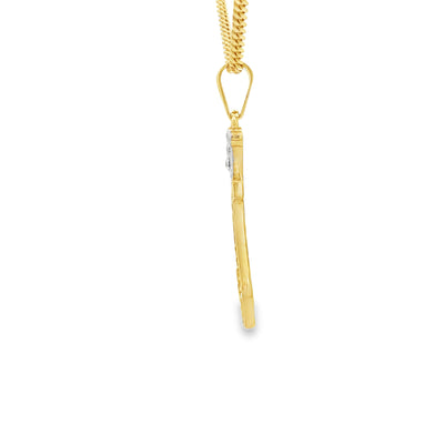 14K LETTER J CZ CROWN INITIAL J