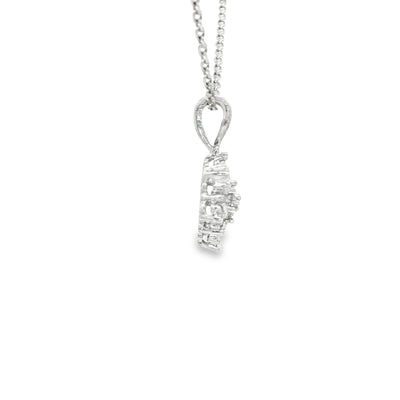 14 KARAT PENDANT NATURAL DIAMOND SNOWFLAKE WHITE