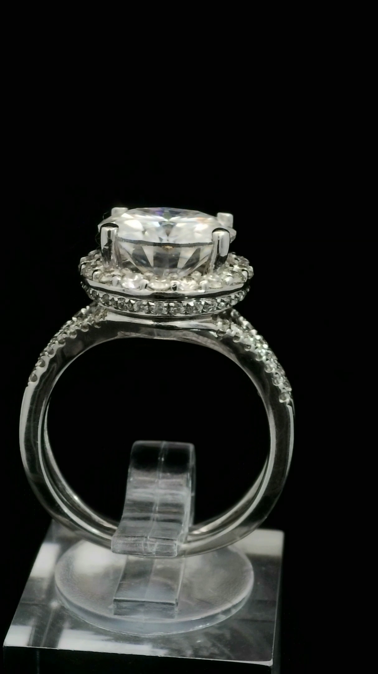 RING 14K 1ct Diamond Mount 3.00ct MOISSANITE cente