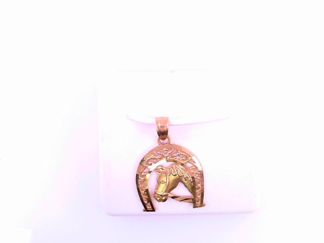 PENDANT 14K HORSE 1.1G MEDALLION