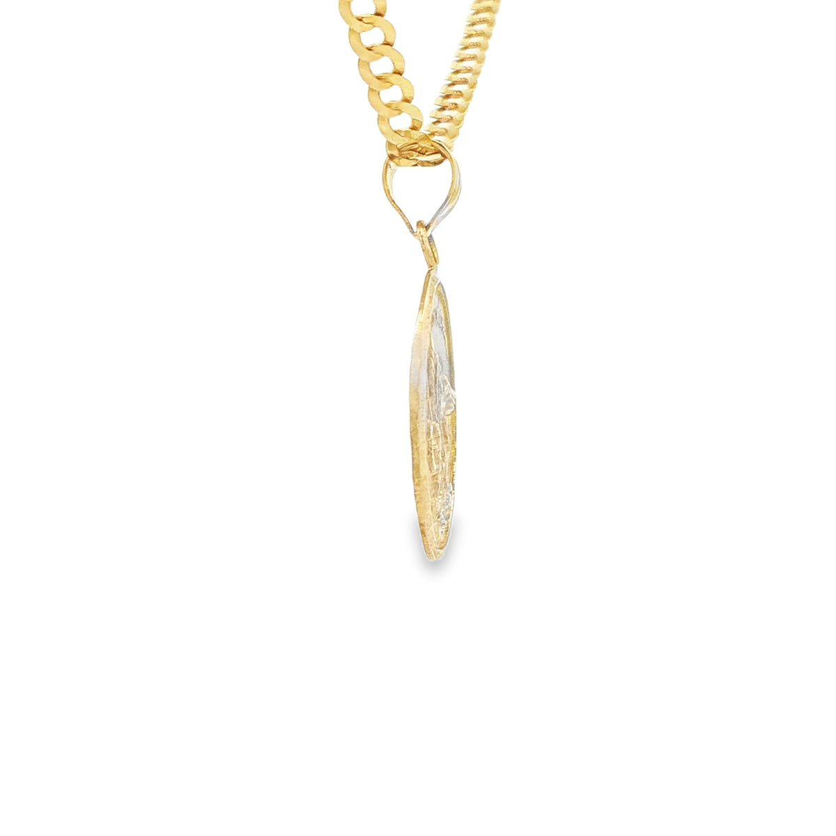 ST MICHAEL OVAL PENDANT 14 KARAT
