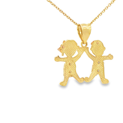 PENDANT 14K 2.6G BOY N GIRL BOY GIRL 3TONE