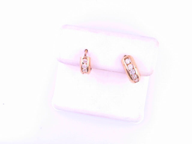EARRINGS 10KE 2.6G HOOPS CZ