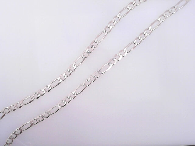 .925 STERLING SILVER FIGARO CHAIN 22" WEIGHT: 11.5