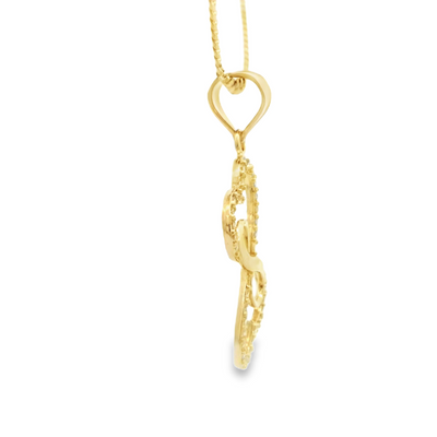 14K INFINITY CZ INFINITY HEART PENDANT