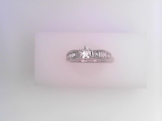 RINGS 18K WHITE #7 ENGAGEMENT & BAND DIAMOND 0.30c