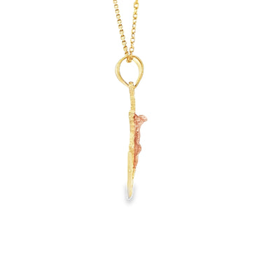 14 KARAT DIAMOND CUT CHARM DC ROSE JESUS CROSS ANCHOR