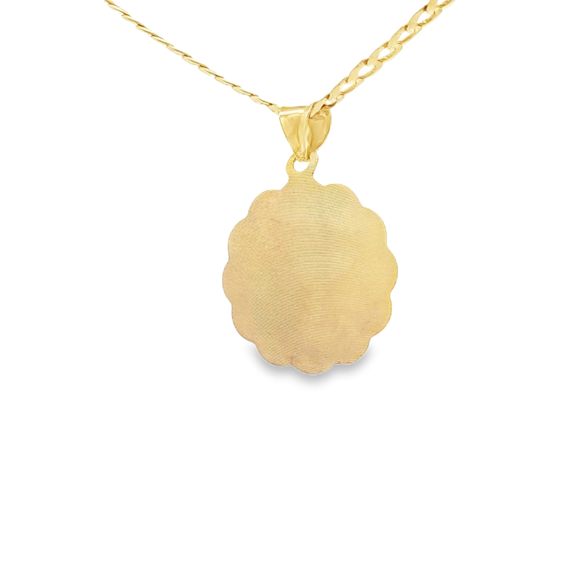 PENDANT 14K GUADALUPE DC  3TONE ROUND GUADLUP