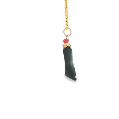 14K Azabache Hand Coral Red 16mm