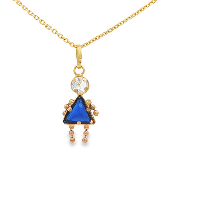 PENDANT 14KP Boy Blue Triangle