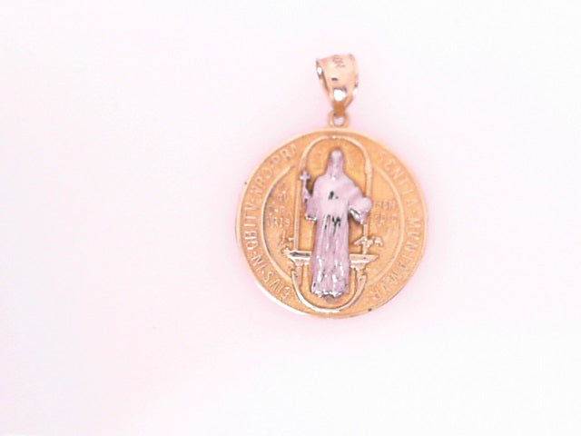 PENDANT 14KP 5.9G SAINT SAINT BENEDICT ROUND