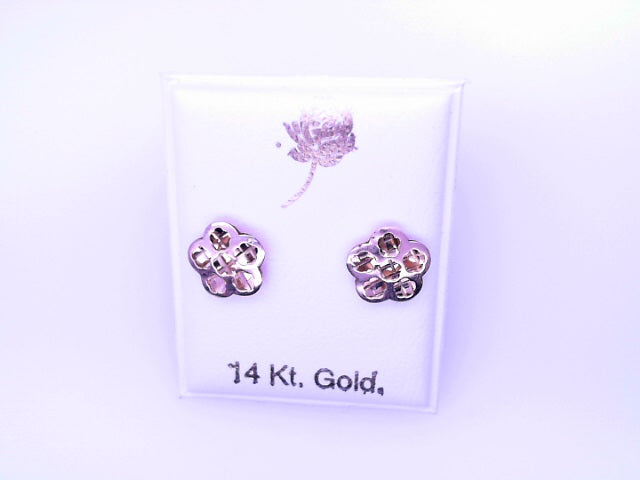 14 KARAT STUD EARRINGS WEIGHT: 0.8G : 5MM CZ CLEAR