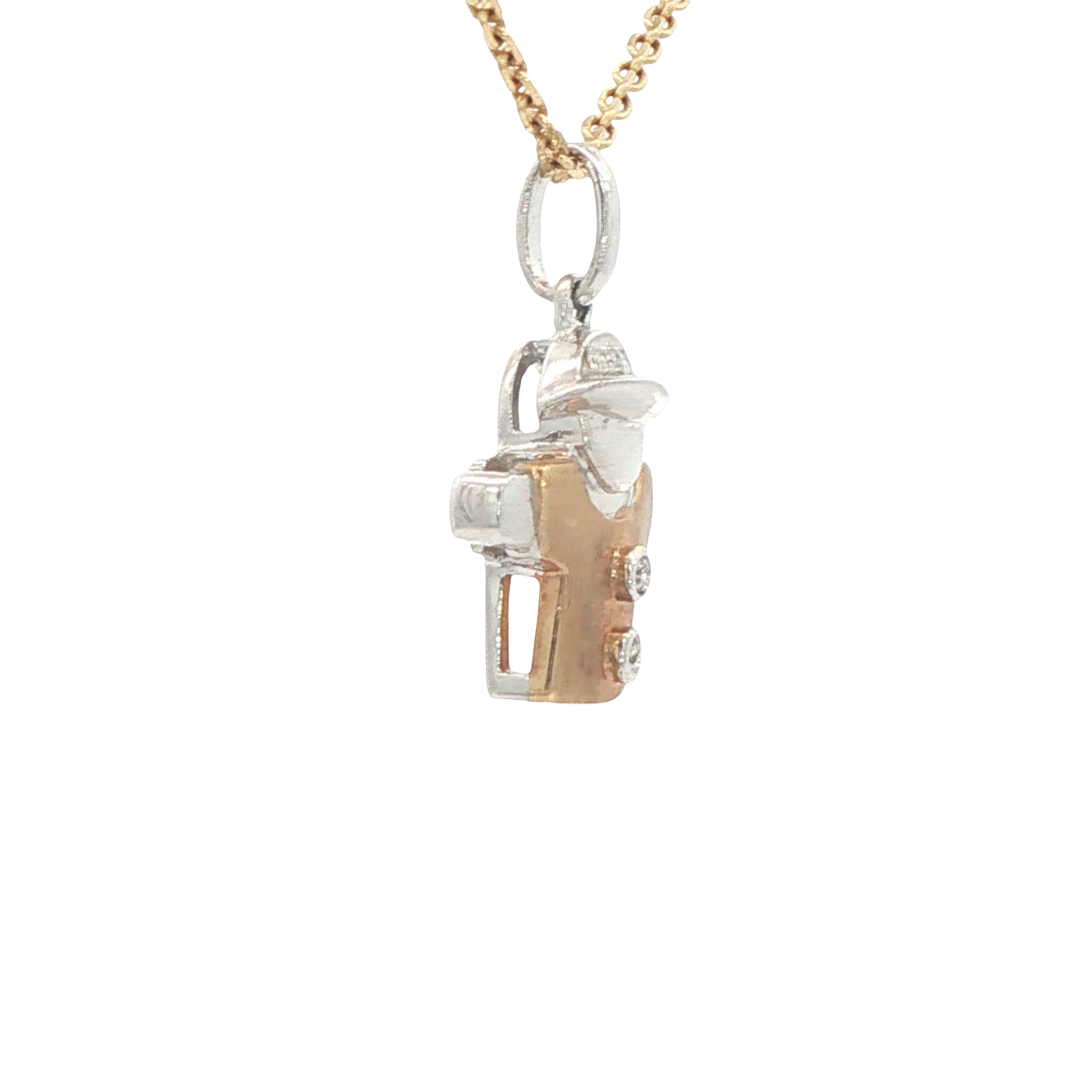 PENDANT 14KP CzBoy Y/W FANCY 2TONE