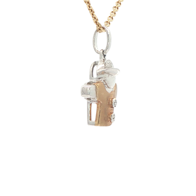 PENDANT 14KP CzBoy Y/W FANCY 2TONE