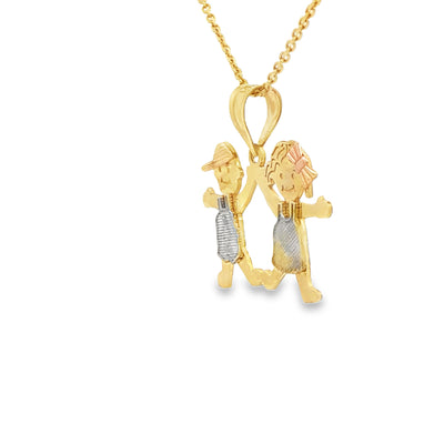 PENDANT 14K 2.6G BOY N GIRL BOY GIRL 3TONE