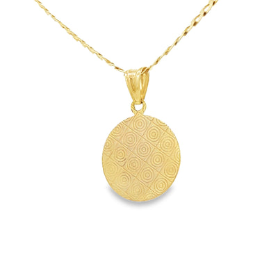PENDANT 14KP 1.9G ANGEL GUARDIAN ANGEL ROUND