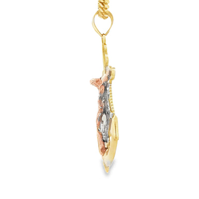 PENDANT 14KP 7.0G ANCHOR JESUS ANCHOR 3TONE
