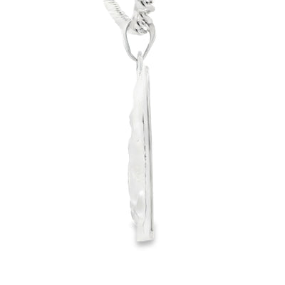 STERLING SILVER CHARM  GUADALUPE  RECTANGLE PLAQUE