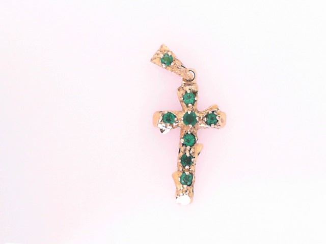 18KP 3.8G NATURAL EMERALD CROSS