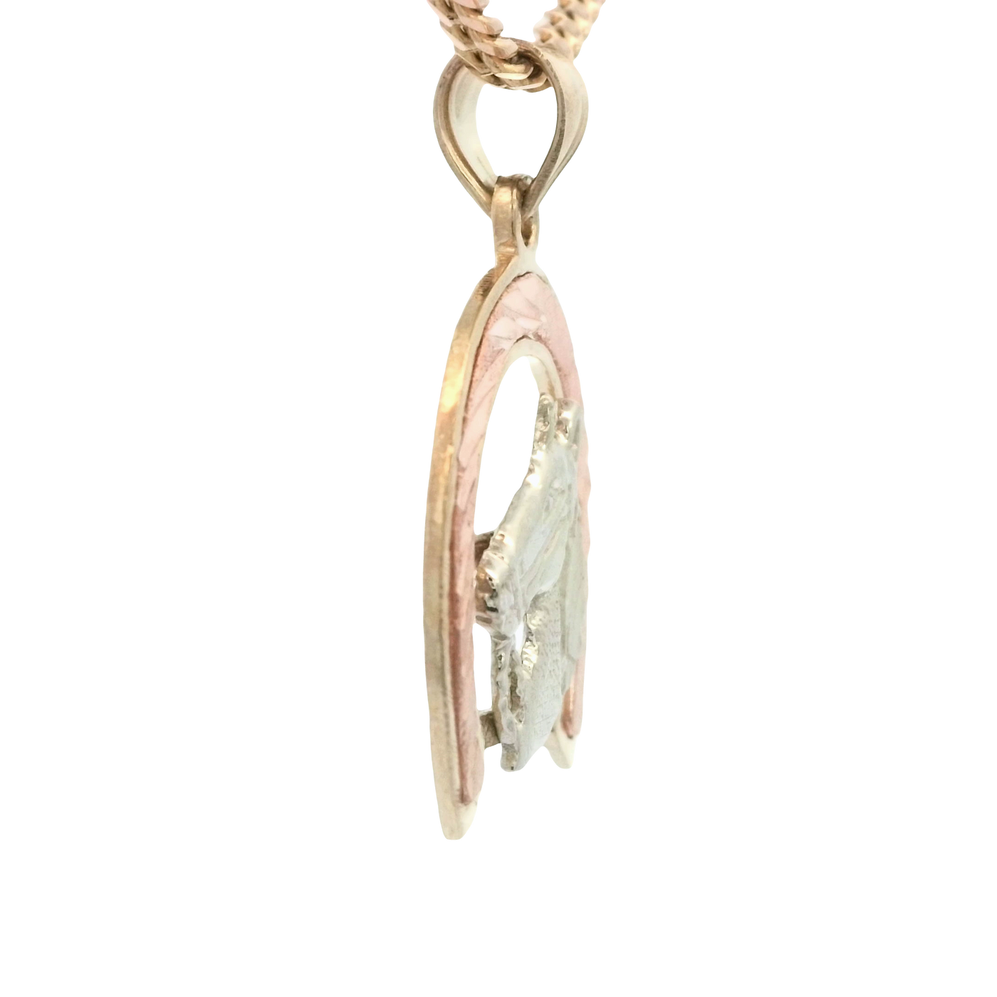 PENDANT 10K 2.2G HORSE 3TONE
