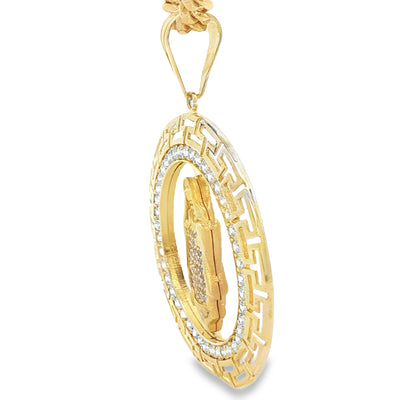 PENDANT 14 KARAT  WEIGHT: 10.7G
SIZE/ OTHER: CZ G