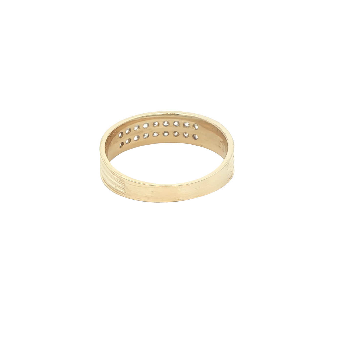 14 KARAT RING SIZE 10 WEIGHT: 3.9G : 5.7MM CZ 2 RO