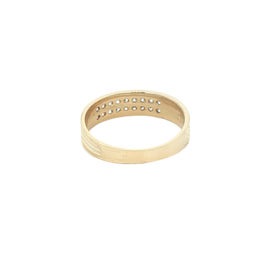 14 KARAT RING SIZE 10 WEIGHT: 3.9G : 5.7MM CZ 2 RO