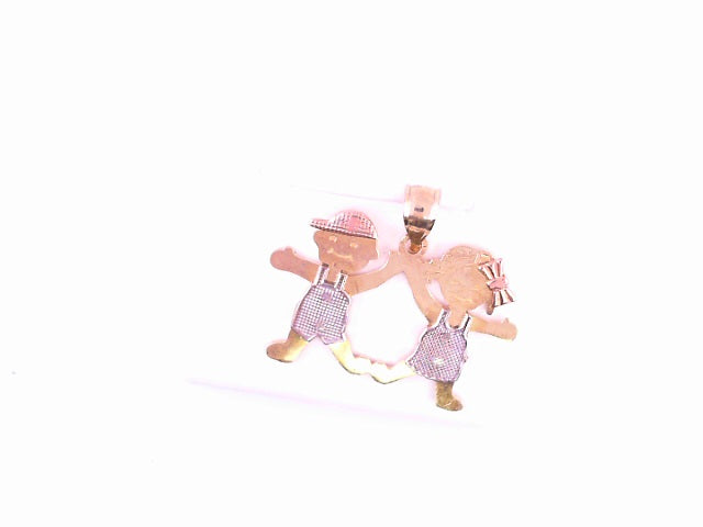 PENDANT 14KP 2.5G BOY GIRL 3TONE HOLDING HANDS