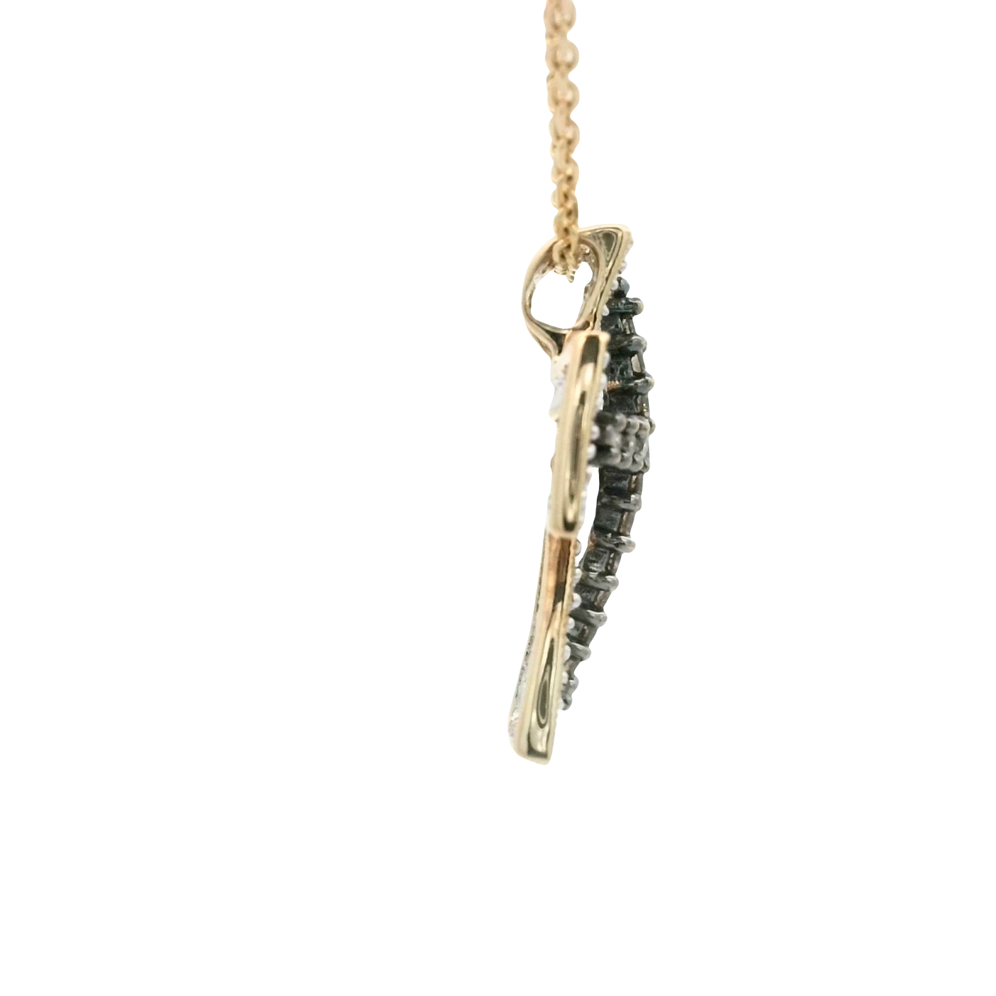 14K PENDANT CROSS CHAMPAGNE DIAMONDS