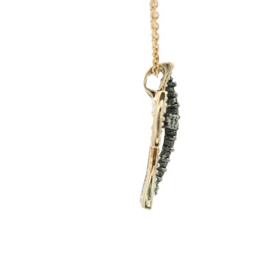 14K PENDANT CROSS CHAMPAGNE DIAMONDS